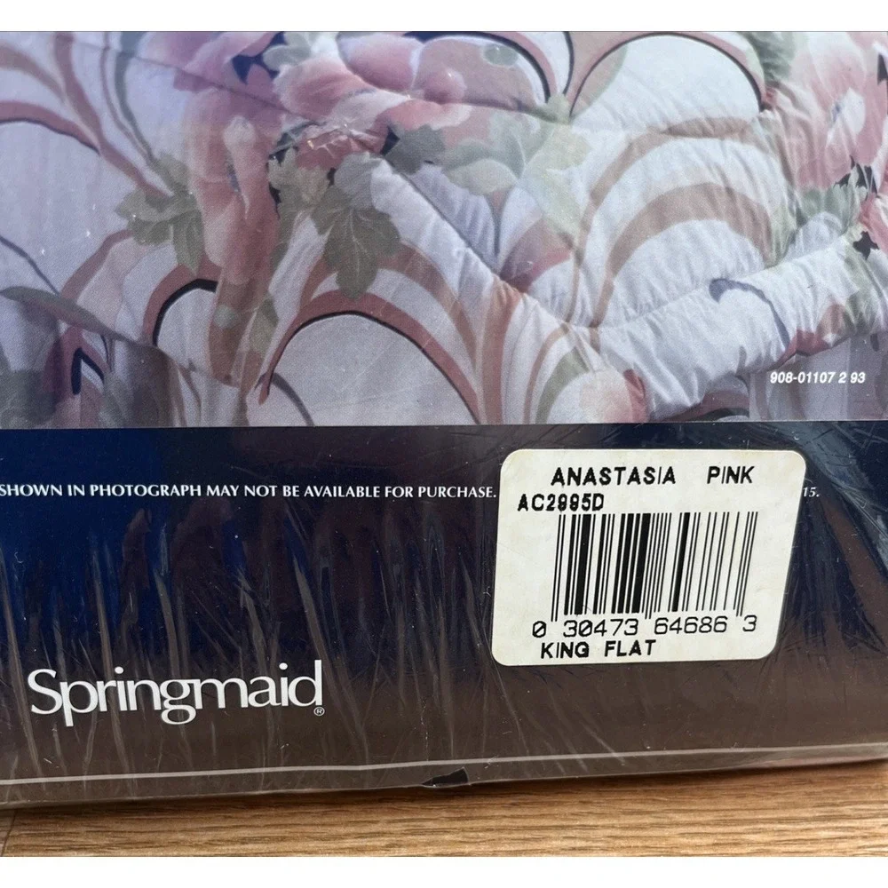 Vintage Springmaid Anastasia II King Size Flat Sheet 80s Art Deco NEW in Package